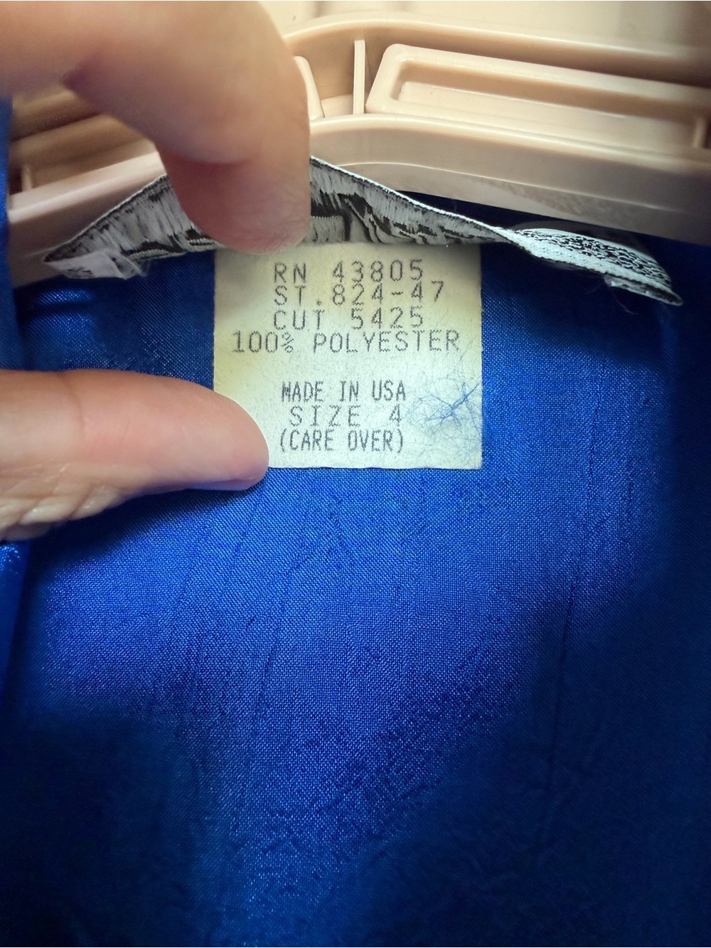 VTG 80s Joan Walters Parachute Jumpsuit Size 4 Petite Cobalt Blue Western NOS - Picture 3 of 16